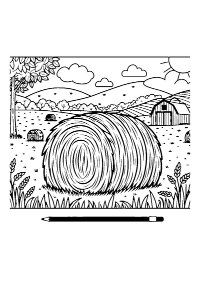 Heuballen auf dem Feld