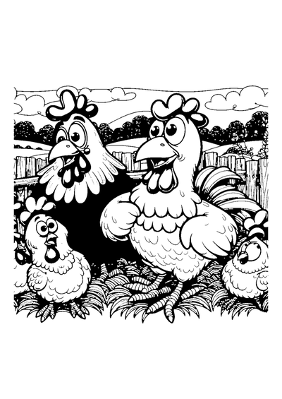 Lustige Hühner