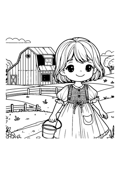 Mädchen auf dem Bauernhof