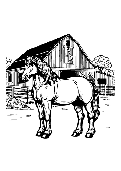 Pferd auf dem Bauernhof