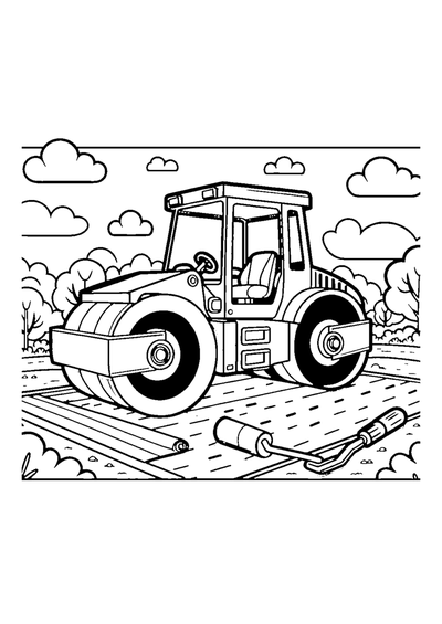 Walze auf der Baustelle