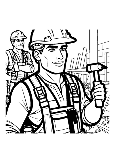 Bauarbeiter mit Helm