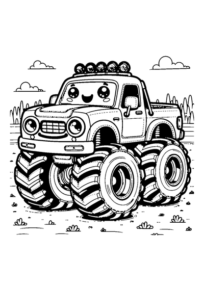 Monstertruck mit Gesicht