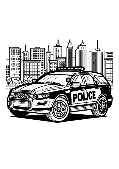 Polizeiauto in der Stadt