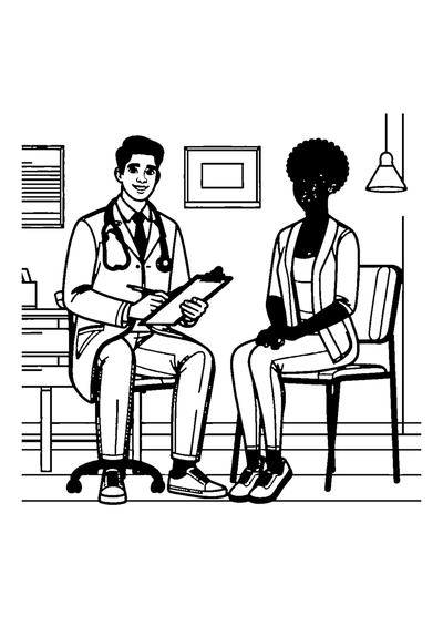 Arzt und Patientin
