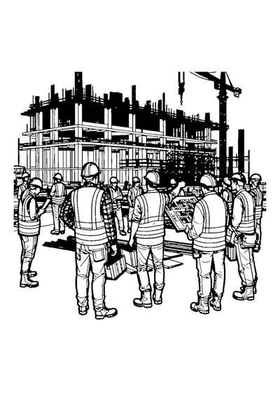 Bauarbeiter auf der Baustelle