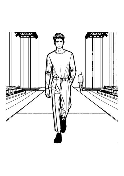 Mann auf dem Laufsteg