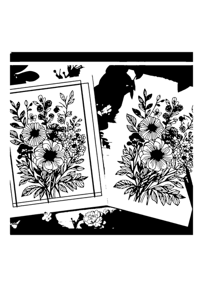 Blumenkarte mit Rahmen