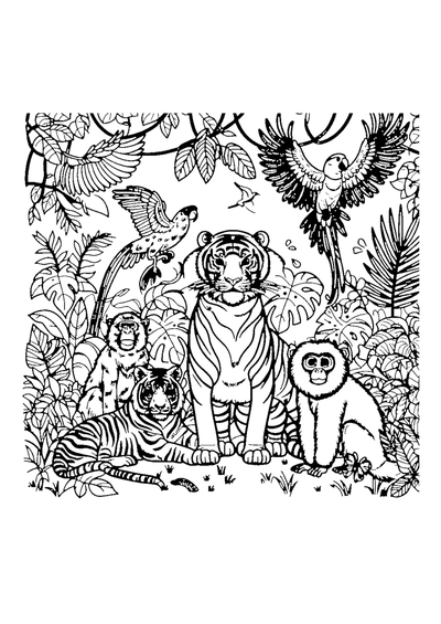 Wilde Tiere im Dschungel