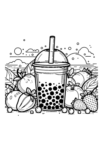 Bubble Tea mit Früchten