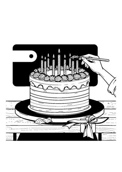 Geburtstagstorte angeschnitten