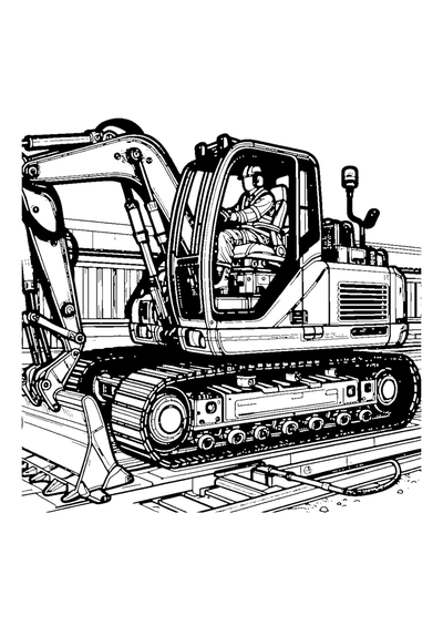 Baggerfahrer bei der Arbeit