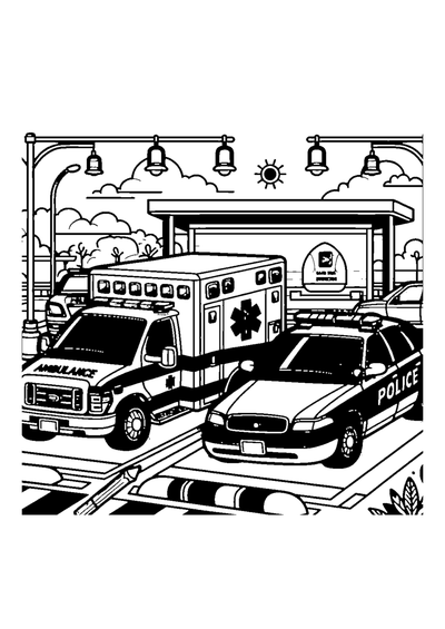 Krankenwagen und Polizei