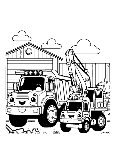 Lustige Baufahrzeuge