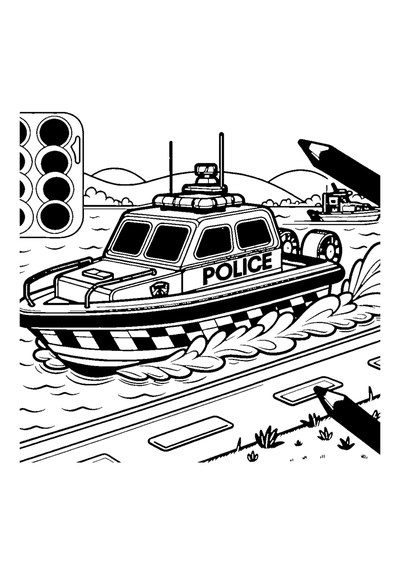 Polizeiboot im Einsatz