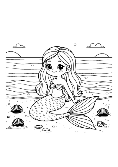 Meerjungfrau am Strand