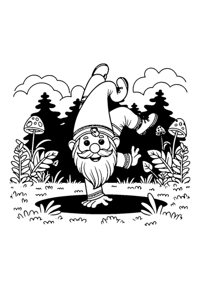 Wichtel macht Handstand