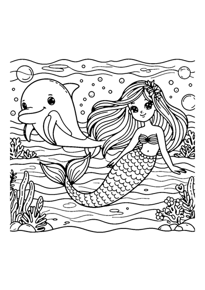 Meerjungfrau mit Delfin