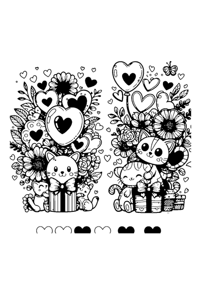 Bunte Valentinskarten