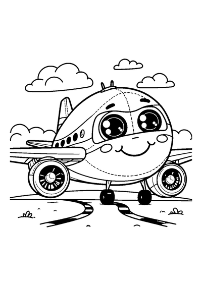 Flugzeug mit lustigen Augen
