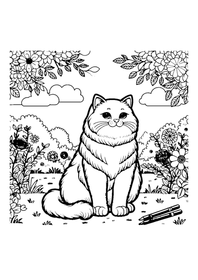 Süße Katze im Garten