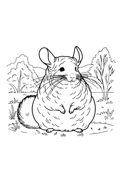 Chinchilla im Garten