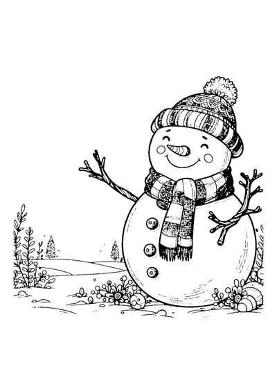 Schneemann mit Schal