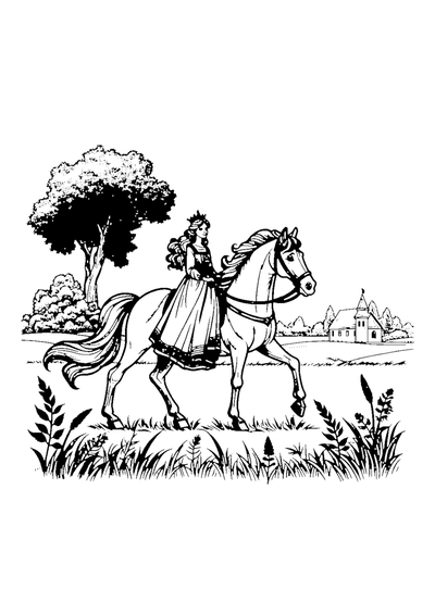 Prinzessin auf Pferd