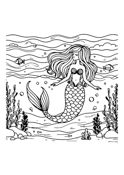 Meerjungfrau im Ozean