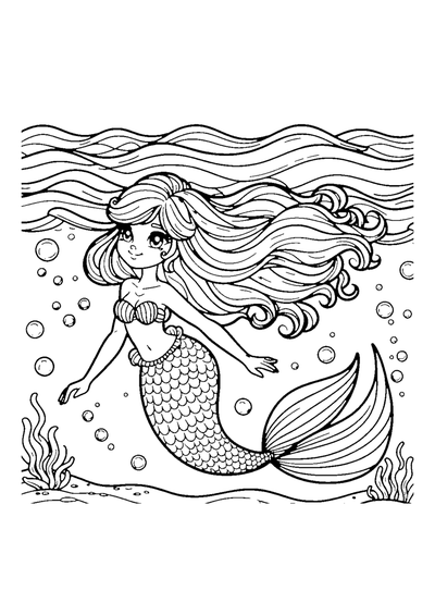 Meerjungfrau im Wasser