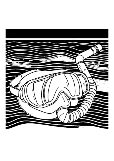 Taucherbrille und Schnorchel