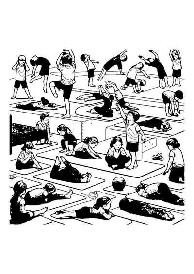 Kinder beim Bodenturnen