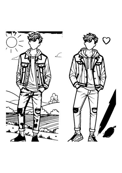 Modell mit coolen Klamotten