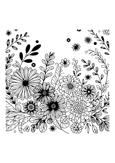 Blumen und Ornamente