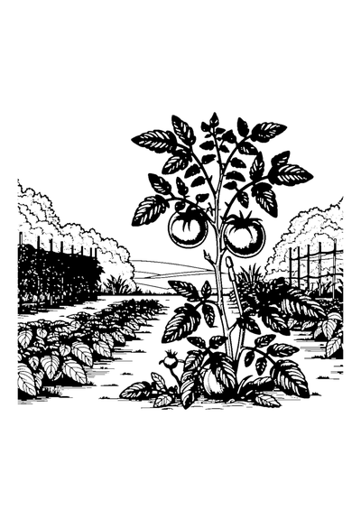 Tomatenpflanze im Garten