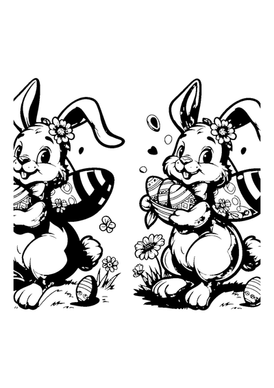 Osterhase mit Ostereiern