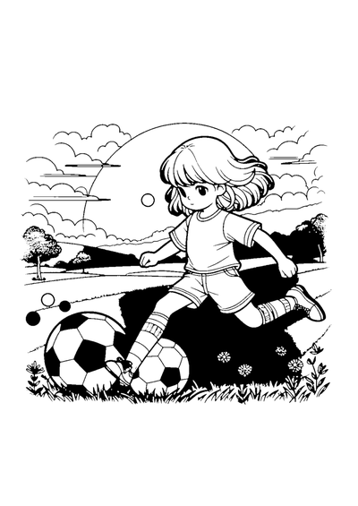 Mädchen spielt Fußball