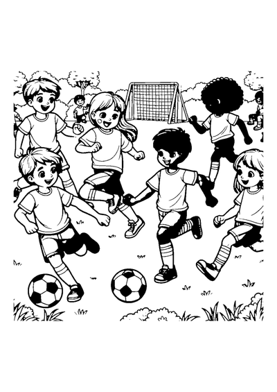 Kinder spielen Fußball