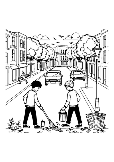 Aufräumen in der Stadt