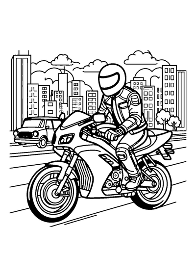 Motorradfahrer in der Stadt