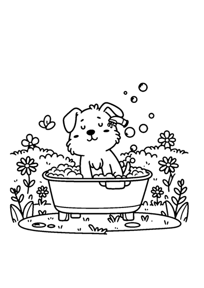 Hund beim Baden