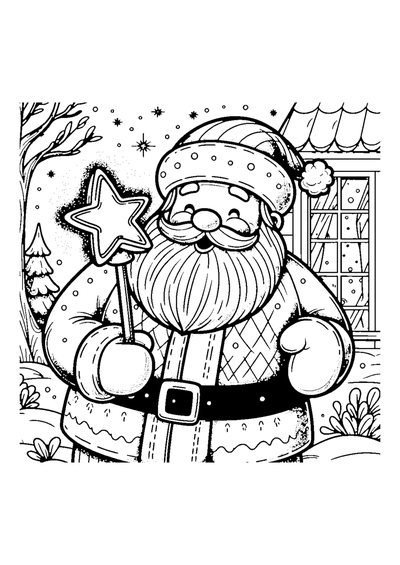 Weihnachtsmann mit Sternen