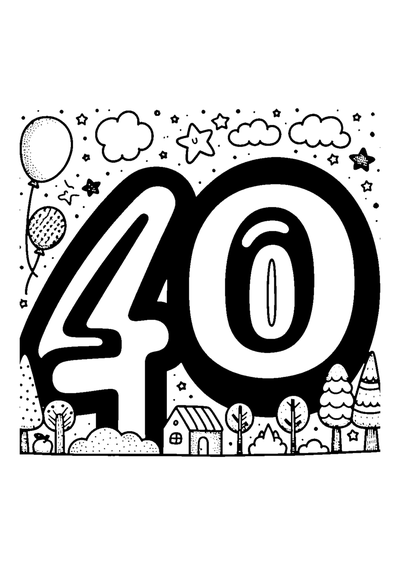 Zahl Vierzig
