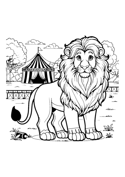 Löwe im Zirkus