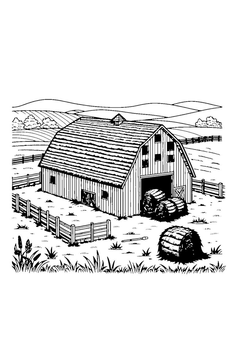 Heuschuppen auf dem Bauernhof