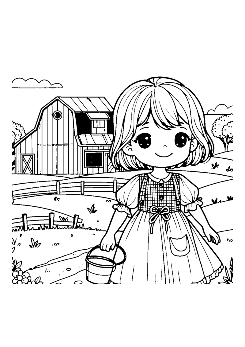 Mädchen auf dem Bauernhof