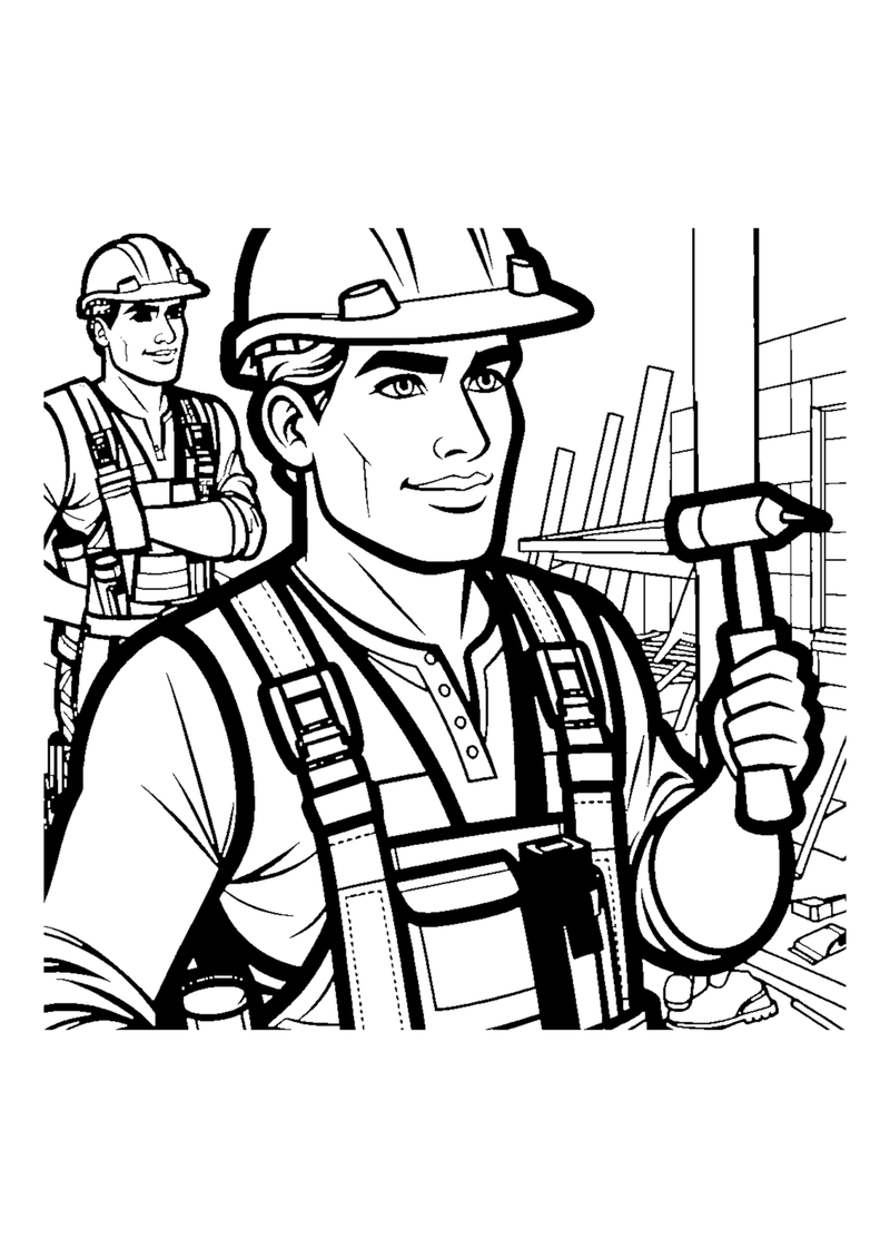 Bauarbeiter mit Helm