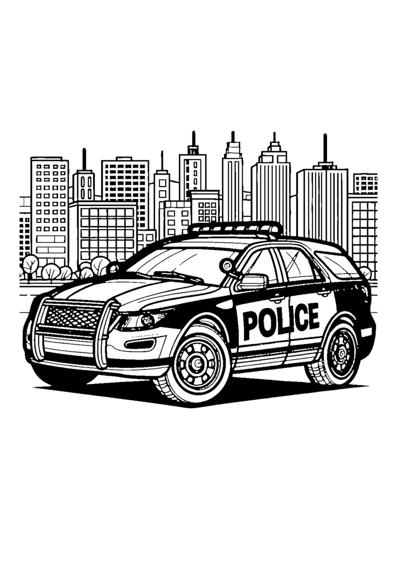 Polizeiauto in der Stadt