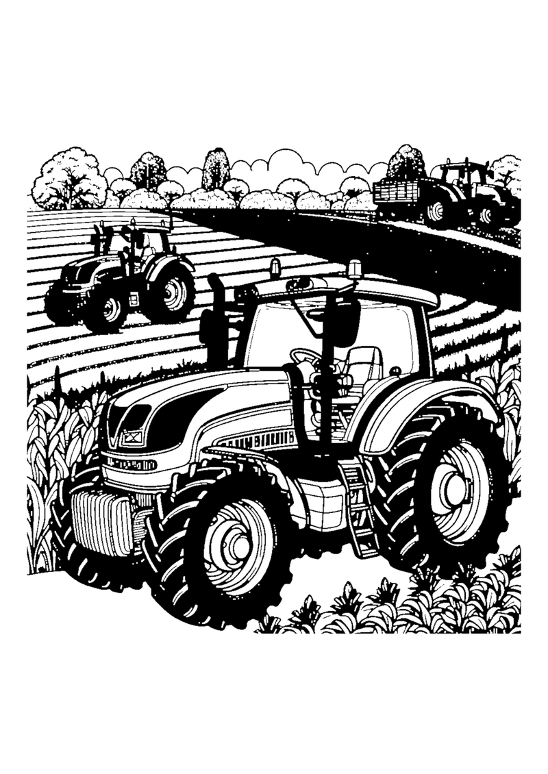 Traktoren auf dem Feld