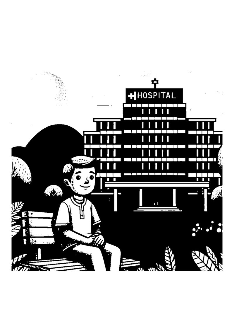 Junge im Krankenhaus